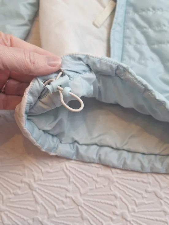 The North Face Puffer Jacket Coat Women Sz L Light Blue/Off White READ - Picture 3 of 9